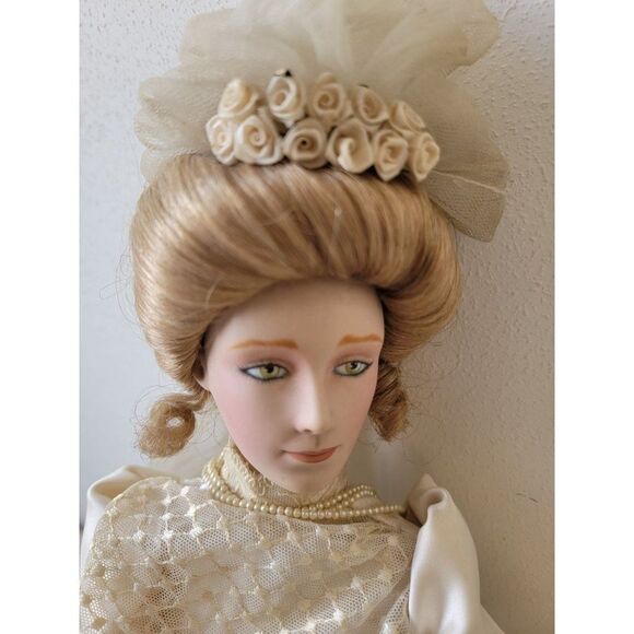 Franklin heirloom AS IS Gibson Girl bride collectible porcelain doll - Picture 12 of 16